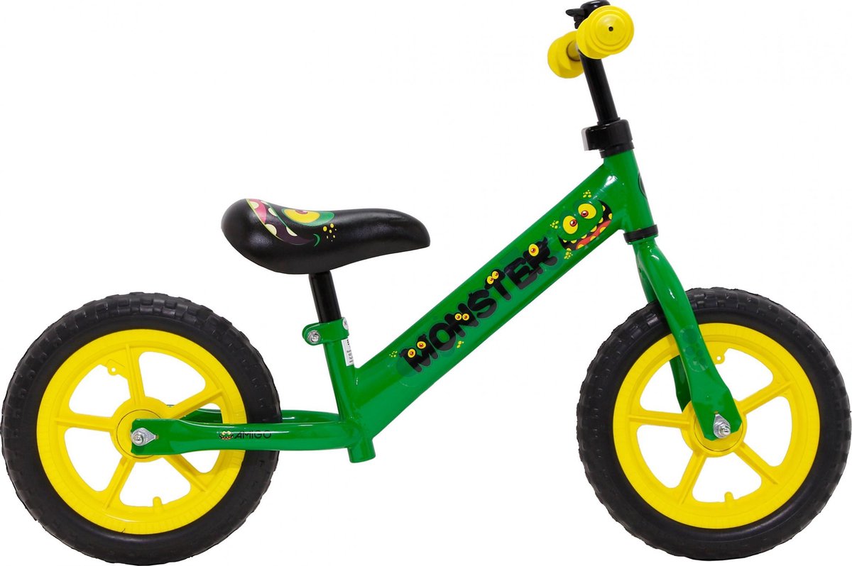 Amigo Monster Loopfiets Met 2 Wielen 12 Inch Junior - Groen