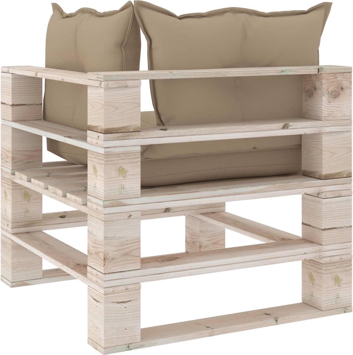 Vidaxl Tuinbank 2-zits Met Kussens Pallet Grenenhout - Beige