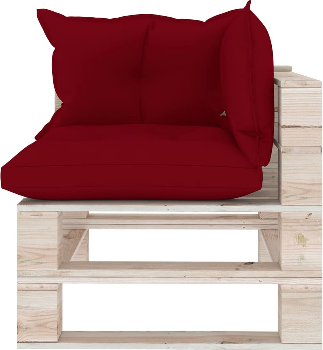 Vidaxl Tuinbank 2-zits Met Kussens Pallet Grenenhout - Rood