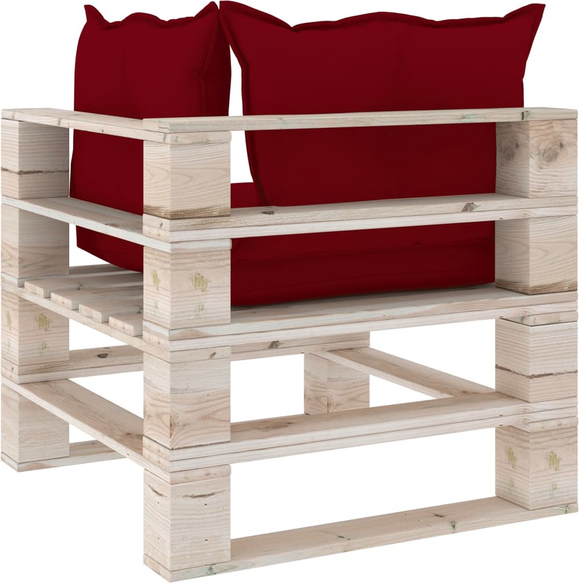 Vidaxl Tuinbank 2-zits Met Kussens Pallet Grenenhout - Rood