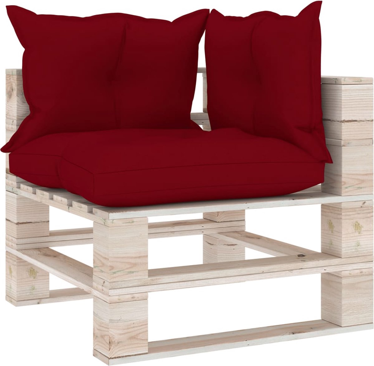 Vidaxl Tuinbank 2-zits Met Kussens Pallet Grenenhout - Rood