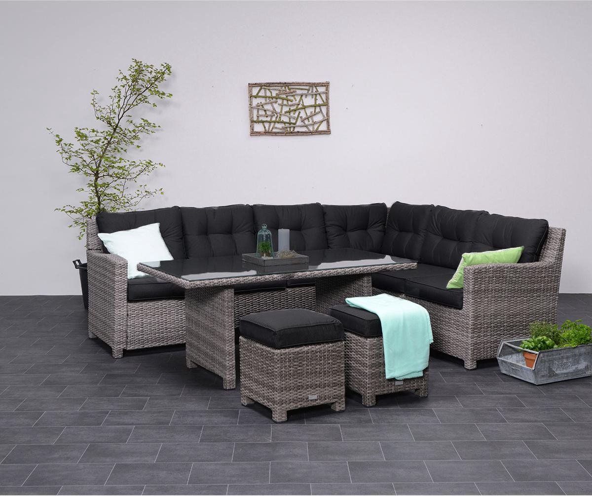 Garden Impressions Jaru Lounge Dining Set Incl. 2 Krukjes Rechts - Bruin