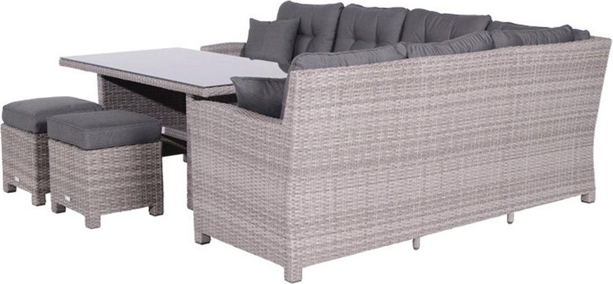 Garden Impressions Jaru Lounge Dining Set Incl. 2 Krukjes Rechts - Bruin