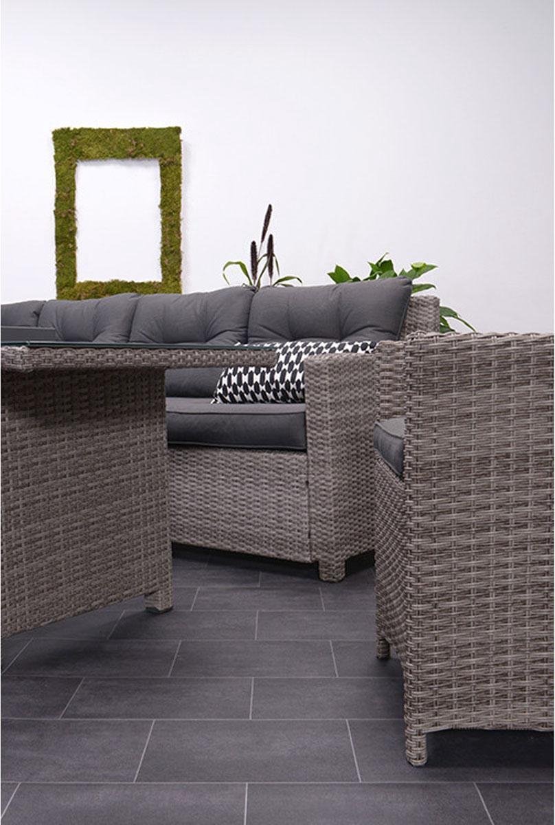 Garden Impressions Jaru Lounge Dining Set Incl. 2 Krukjes Rechts - Bruin