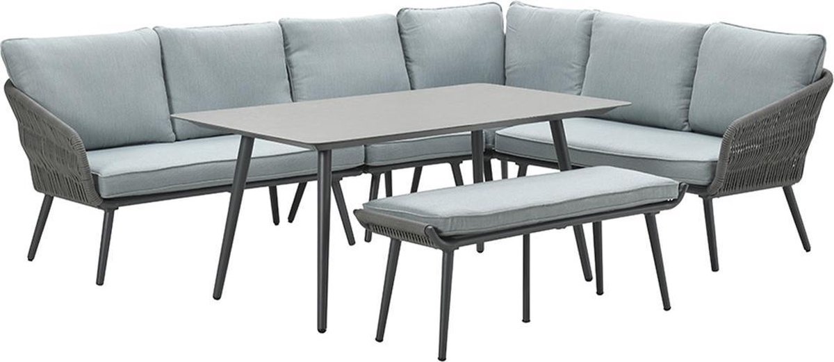 Garden Impressions Dawson Lounge Dining Set 6-delig - Donker - Grijs