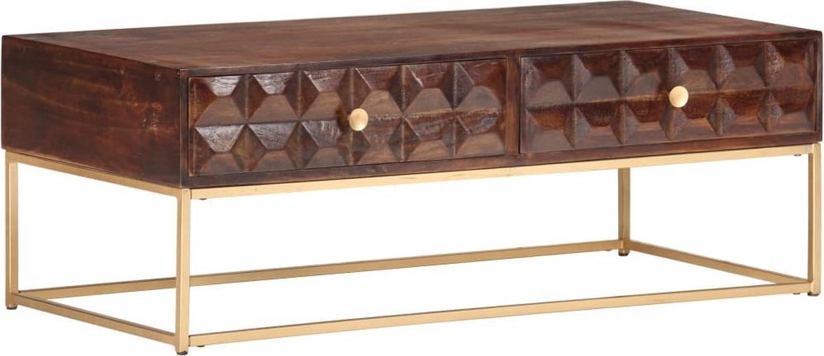 Vidaxl Salontafel 112x50x40 Cm Massief Mangohout - Bruin