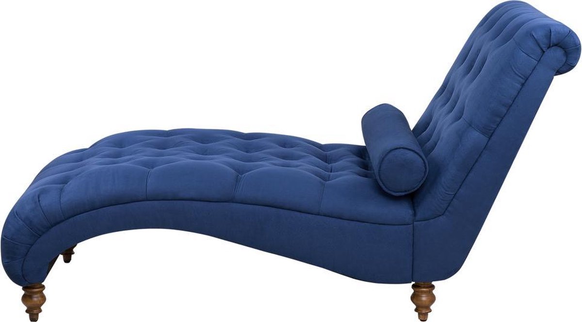 Beliani Muret Chaise Longue Polyester 72 X 163 Cm - Blauw