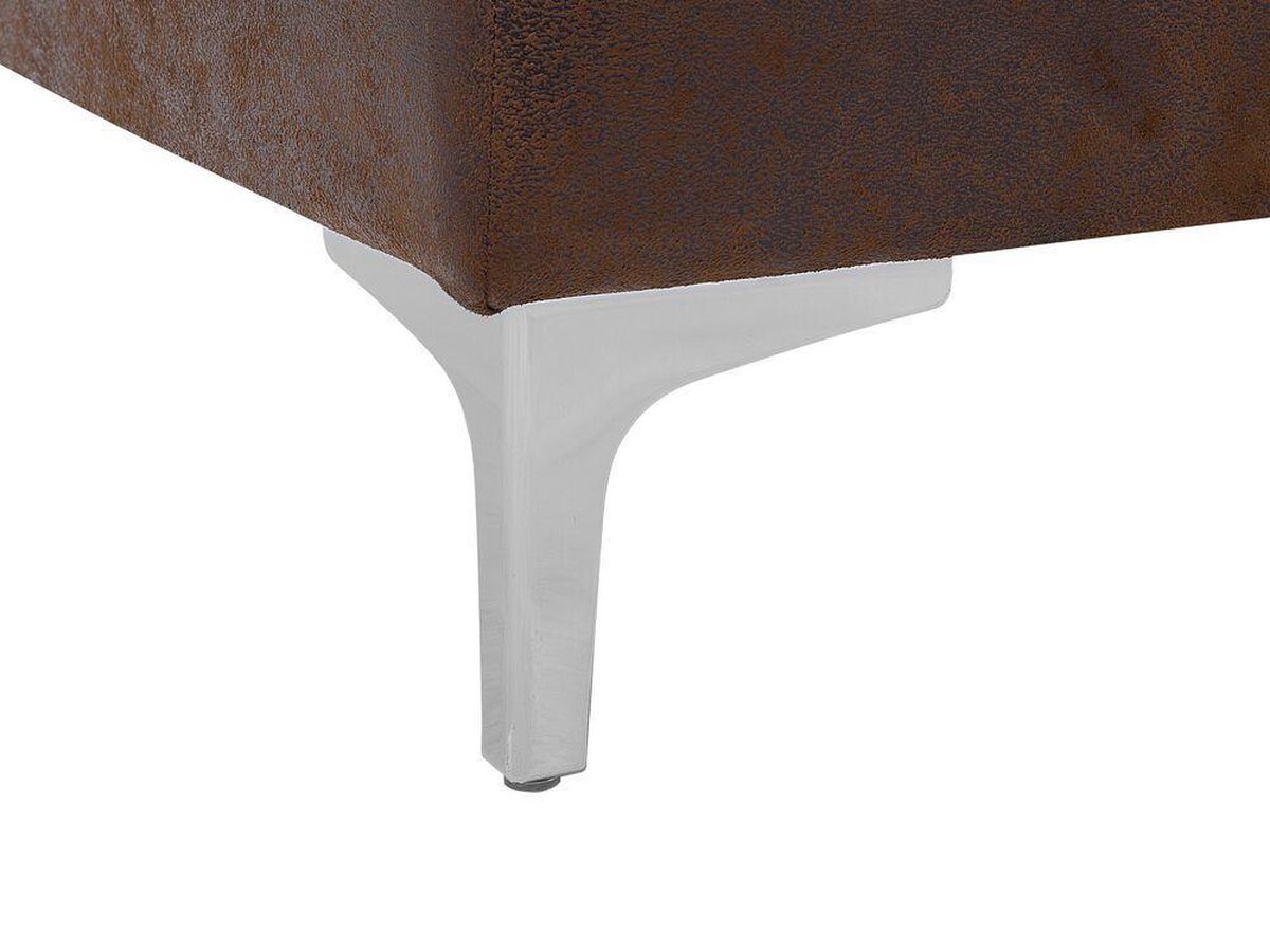 Beliani Aberdeen Chaise Longue Kunstleer 168 X 107 Cm - Bruin