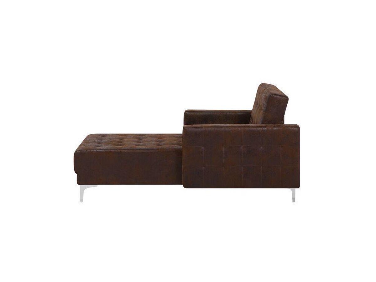 Beliani Aberdeen Chaise Longue Kunstleer 168 X 107 Cm - Bruin