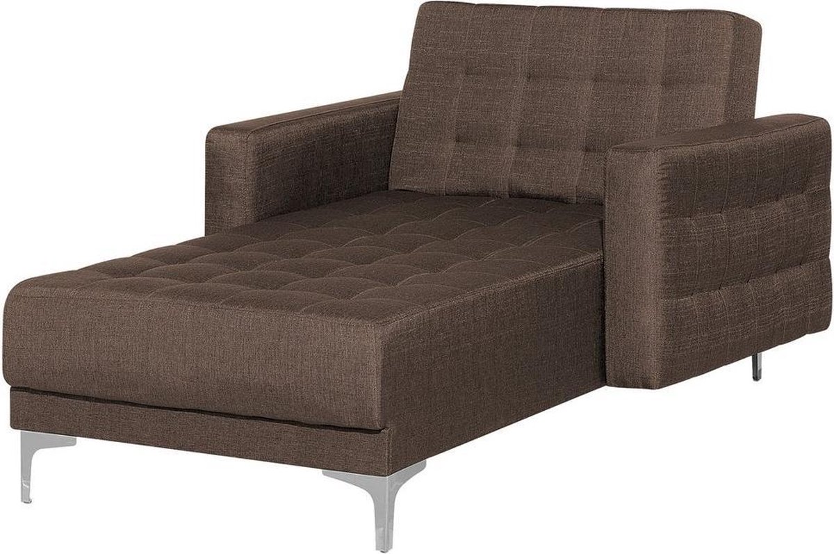 Beliani Aberdeen Chaise Longue Polyester 164 X 107 Cm - Marrón