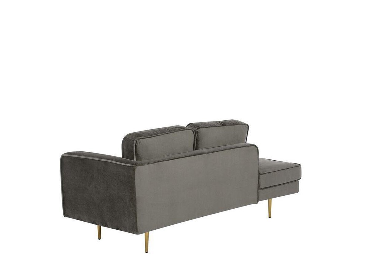 Beliani Miramas Chaise Longue Fluweel 79 X 171 Cm - Grijs