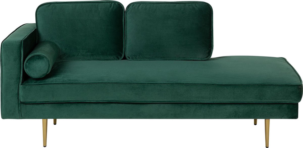 Beliani Miramas Chaise Longue Fluweel 79 X 171 Cm - Groen