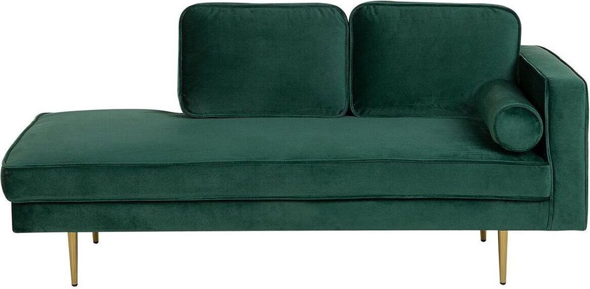 Beliani Miramas Chaise Longue Fluweel 79 X 171 Cm - Groen