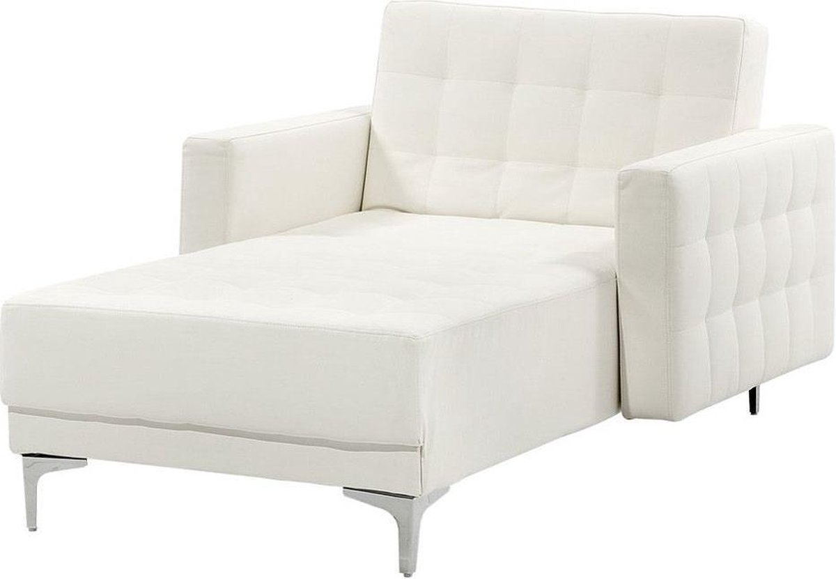 Beliani Aberdeen Chaise Longue Kunstleer 168 X 107 Cm - Wit