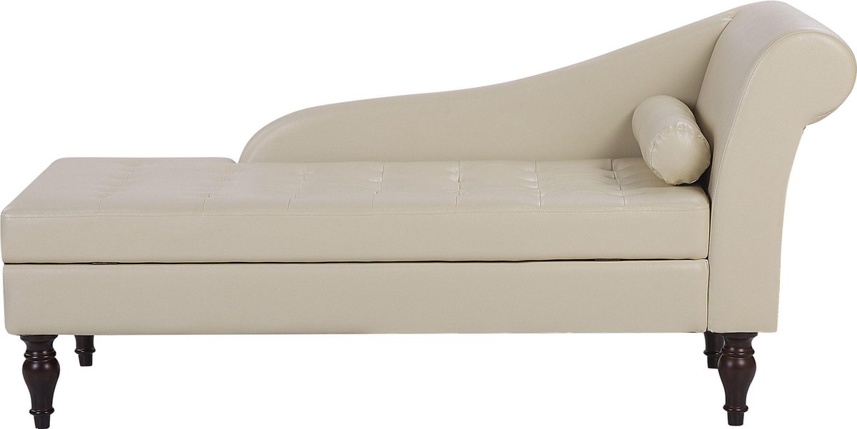 Beliani Pessac Chaise Longue Kunstleer 145 X 65 Cm - Beige