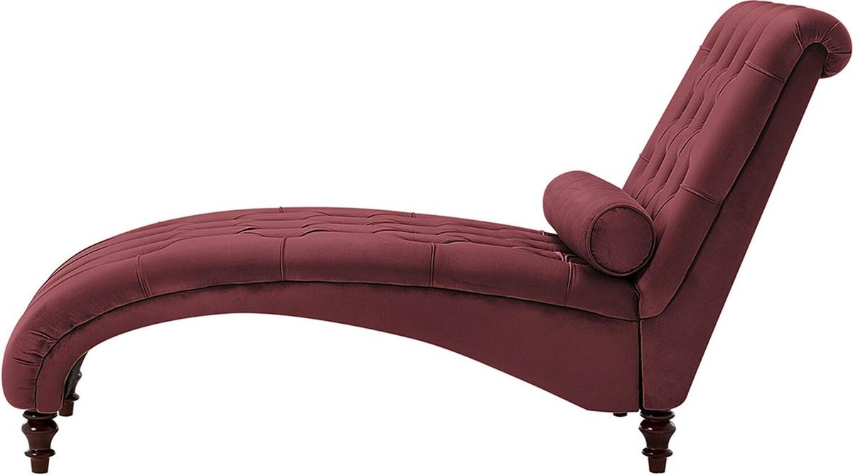 Beliani Muret Chaise Longue Fluweel 72 X 163 Cm - Rood