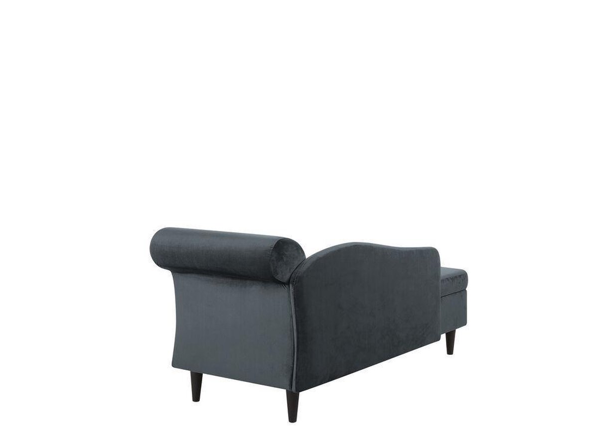 Beliani Luiro Chaise Longue Fluweel 70 X 160 Cm - Grijs