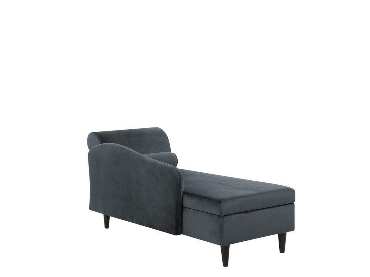 Beliani Luiro Chaise Longue Fluweel 70 X 160 Cm - Grijs