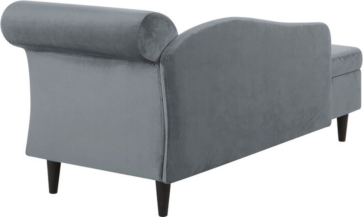 Beliani Luiro Chaise Longue Fluweel 70 X 160 Cm - Grijs