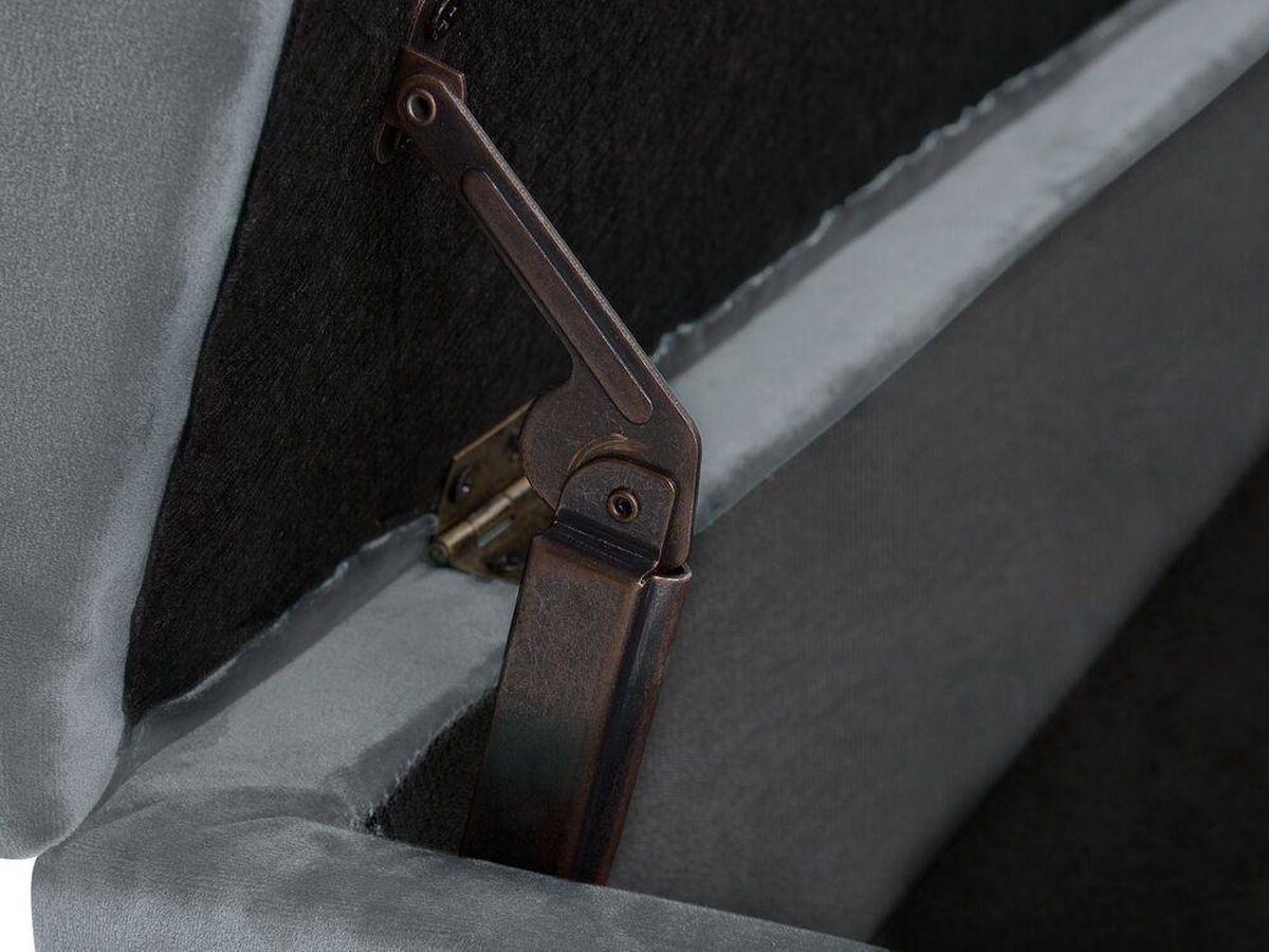 Beliani Luiro Chaise Longue Fluweel 70 X 160 Cm - Grijs