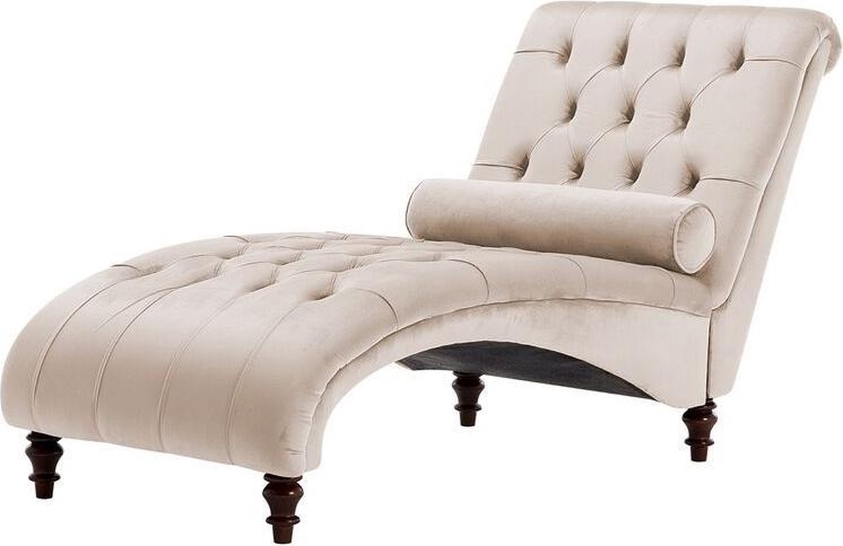 Beliani Muret Chaise Longue Fluweel 72 X 163 Cm - Beige