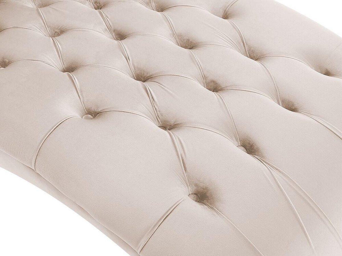 Beliani Muret Chaise Longue Fluweel 72 X 163 Cm - Beige