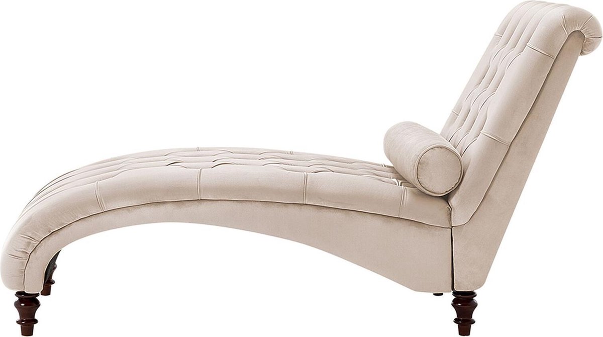 Beliani Muret Chaise Longue Fluweel 72 X 163 Cm - Beige