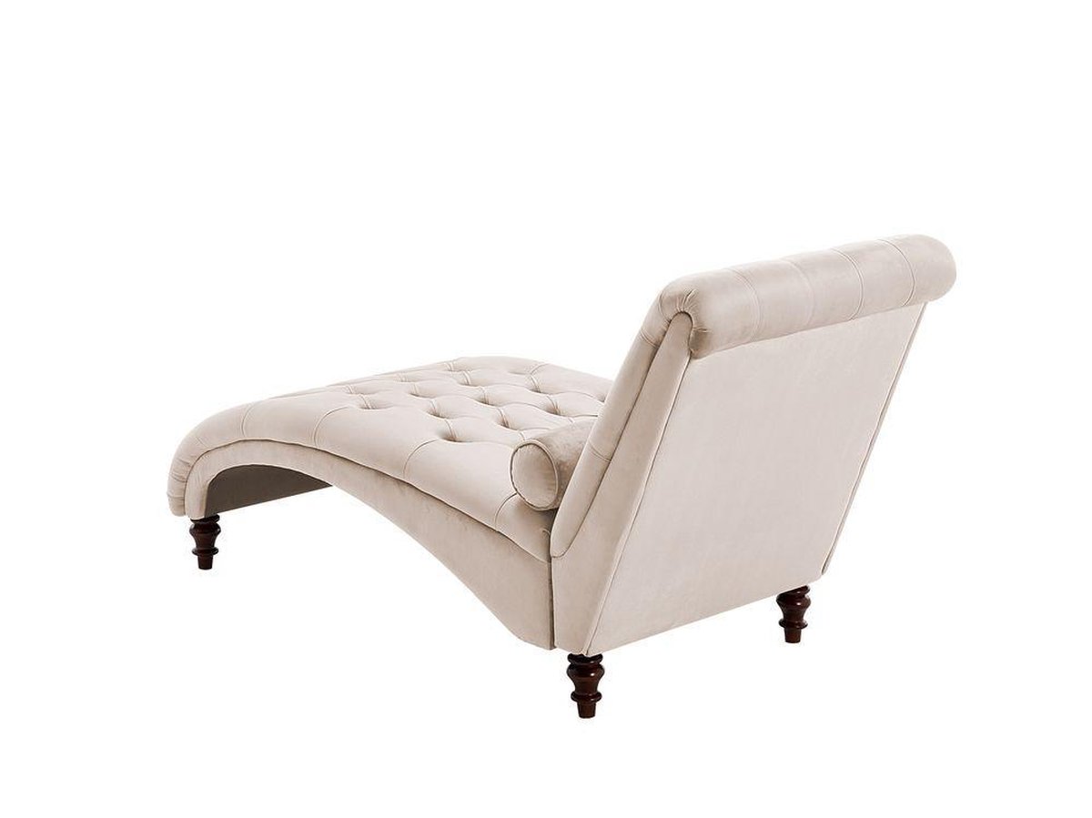 Beliani Muret Chaise Longue Fluweel 72 X 163 Cm - Beige