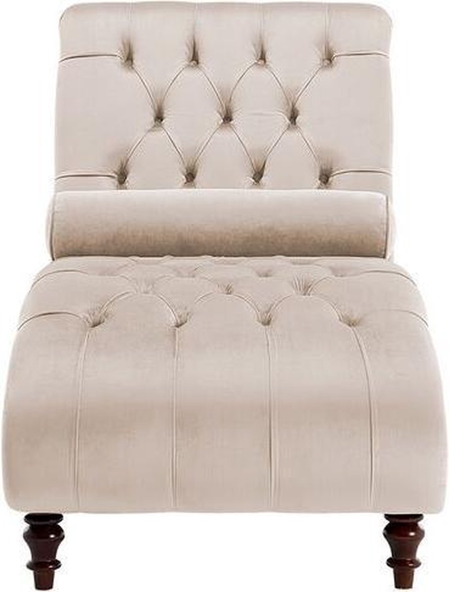 Beliani Muret Chaise Longue Fluweel 72 X 163 Cm - Beige