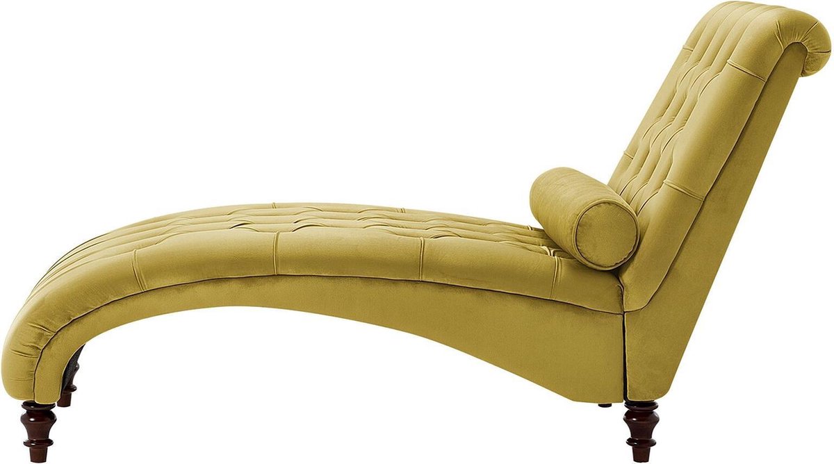 Beliani Muret Chaise Longue Fluweel 72 X 163 Cm - Geel