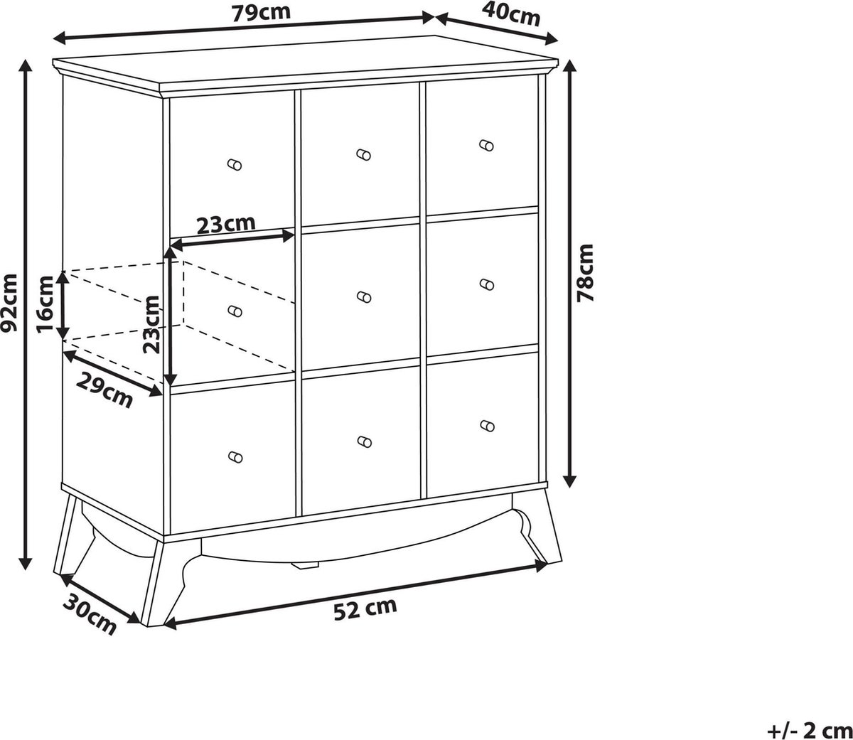 Beliani Kuma Commode Mdf 40 X 79 Cm - Bruin