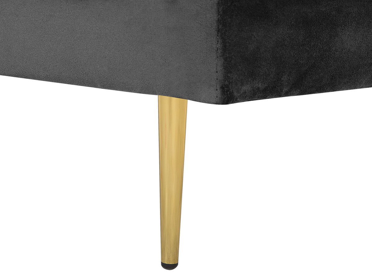 Beliani Miramas Chaise Longue Fluweel 79 X 171 Cm - Zwart