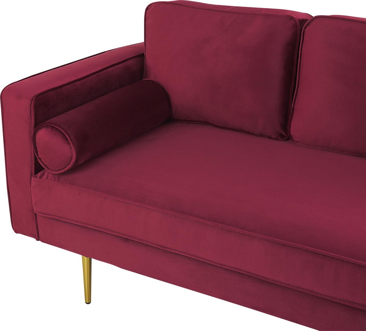 Beliani Miramas Chaise Longue Fluweel 79 X 171 Cm - Rood