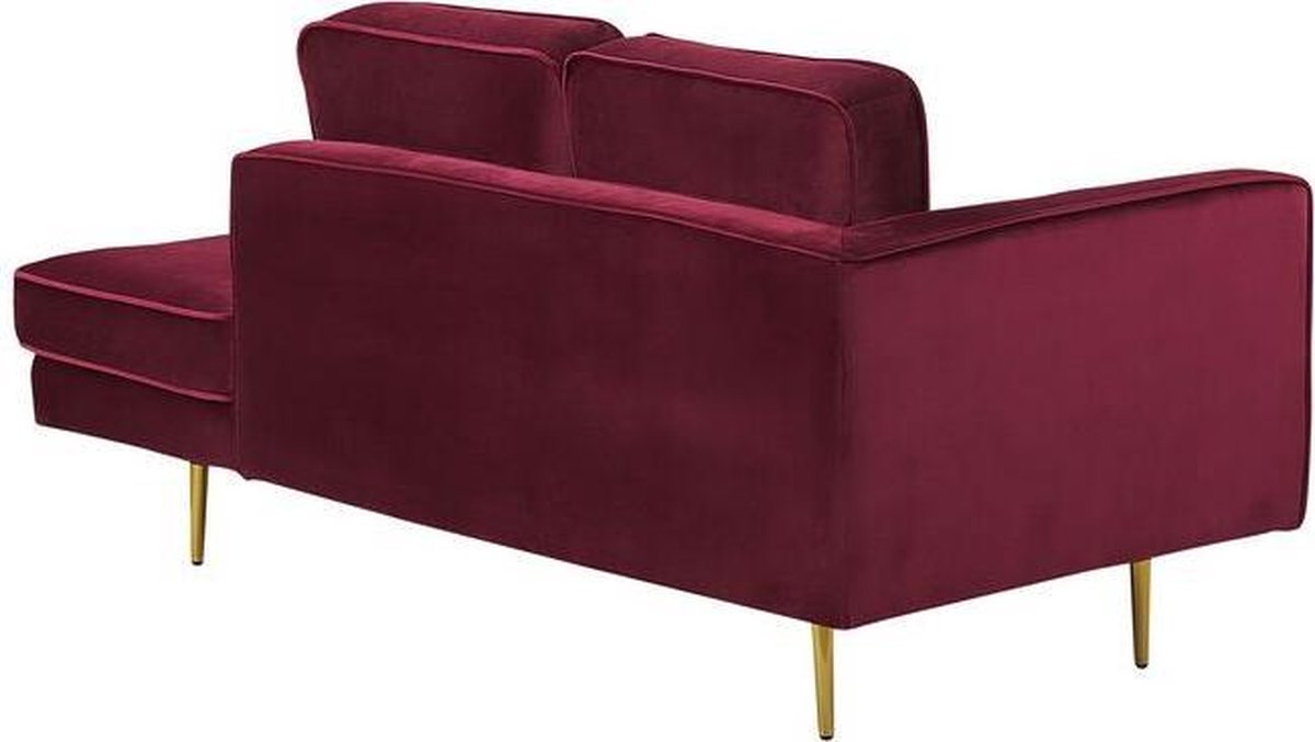 Beliani Miramas Chaise Longue Fluweel 79 X 171 Cm - Rood