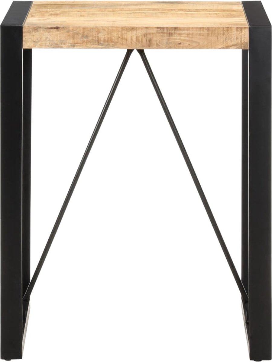 Vidaxl Eettafel 60x60x75 Cm Massief Ruw Mangohout - Negro