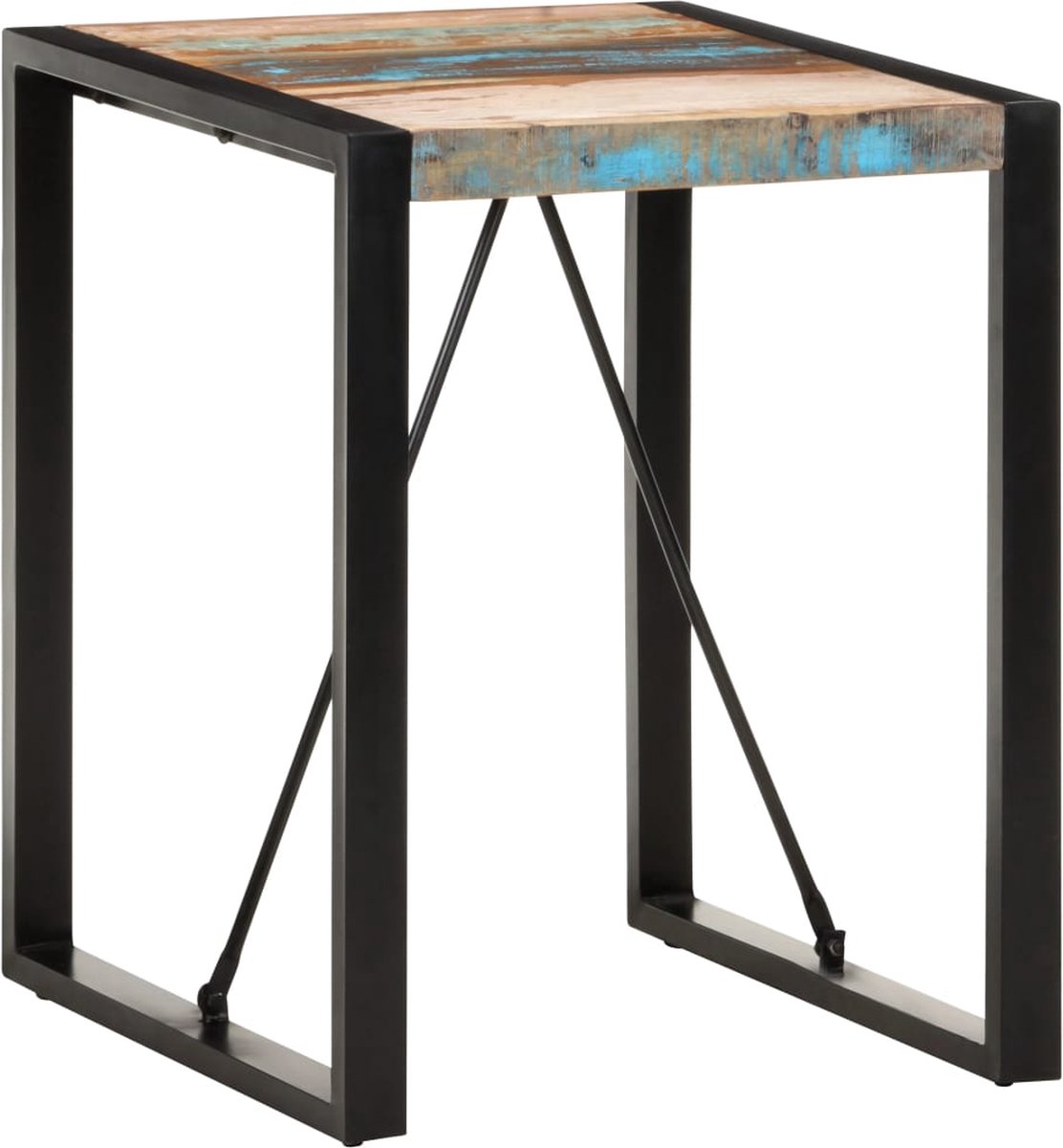 Vidaxl Eettafel 60x60x75 Cm Massief Gerecycled Hout - Zwart