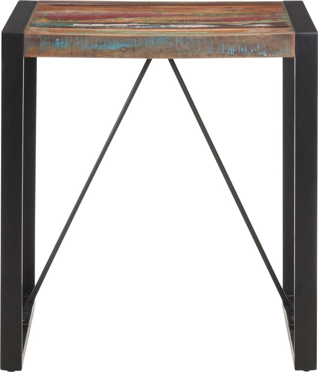 Vidaxl Eettafel 70x70x75 Cm Massief Gerecycled Hout - Zwart