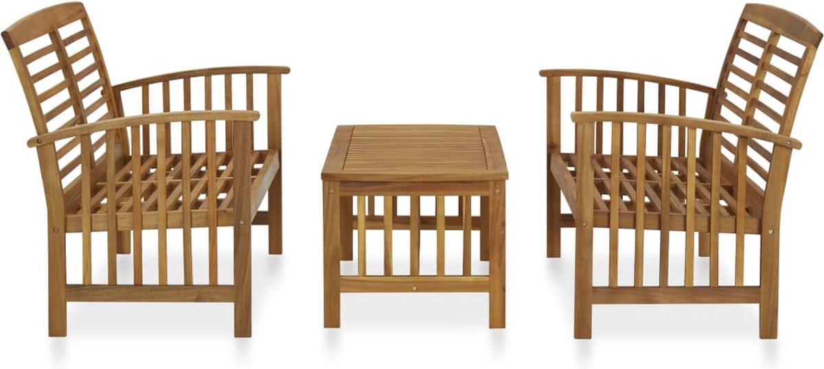 Vidaxl 3-delige Loungeset Massief Acaciahout - Bruin