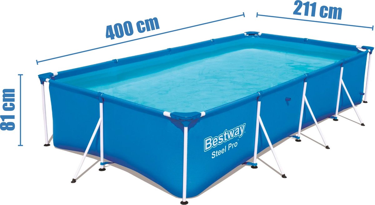 Bestway Steel Pro Frame Zwembad 400 X 211 X 81 Cm - Blauw