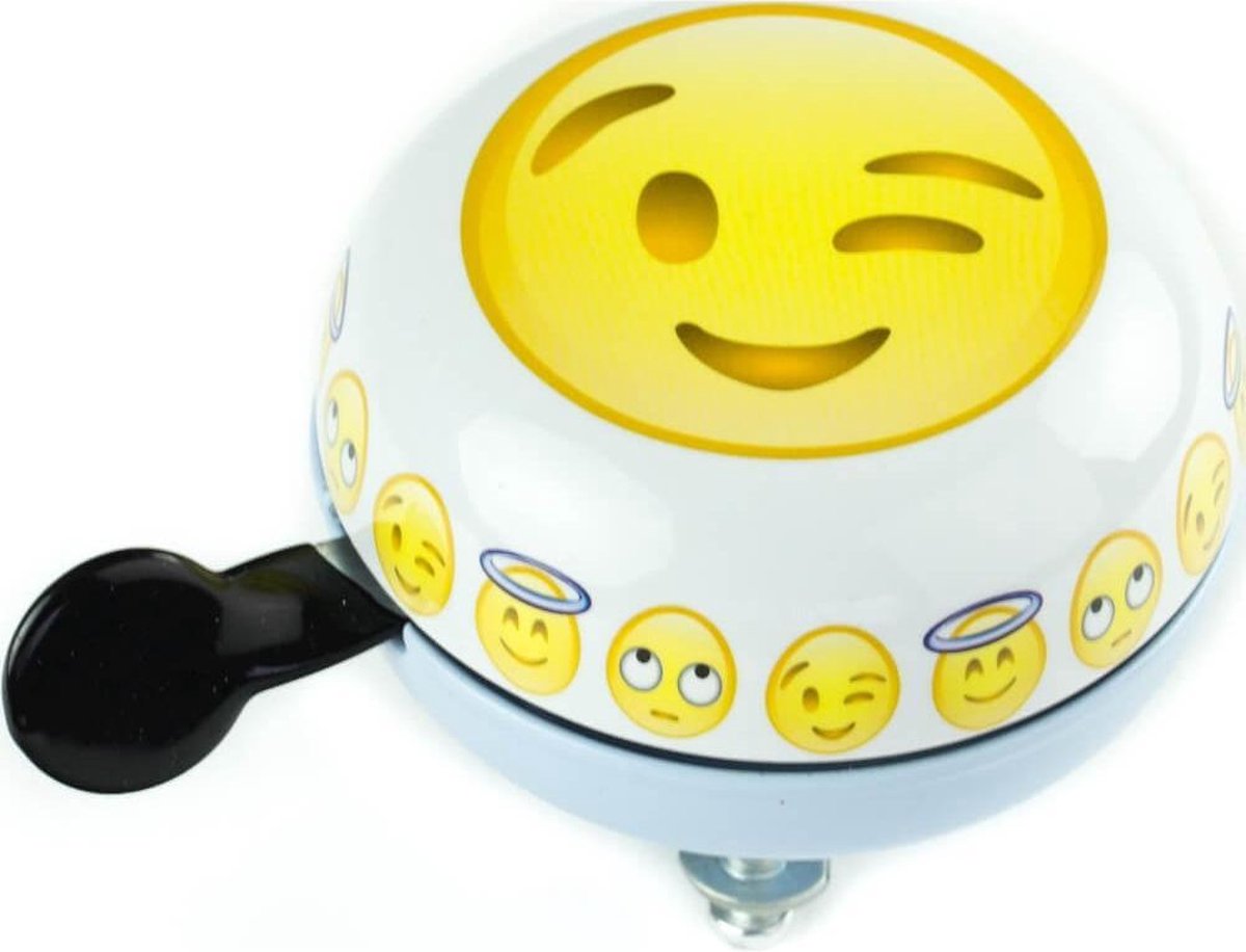 Widek Fietsbel Emoticon Winking Face 80 Mm/ - Geel