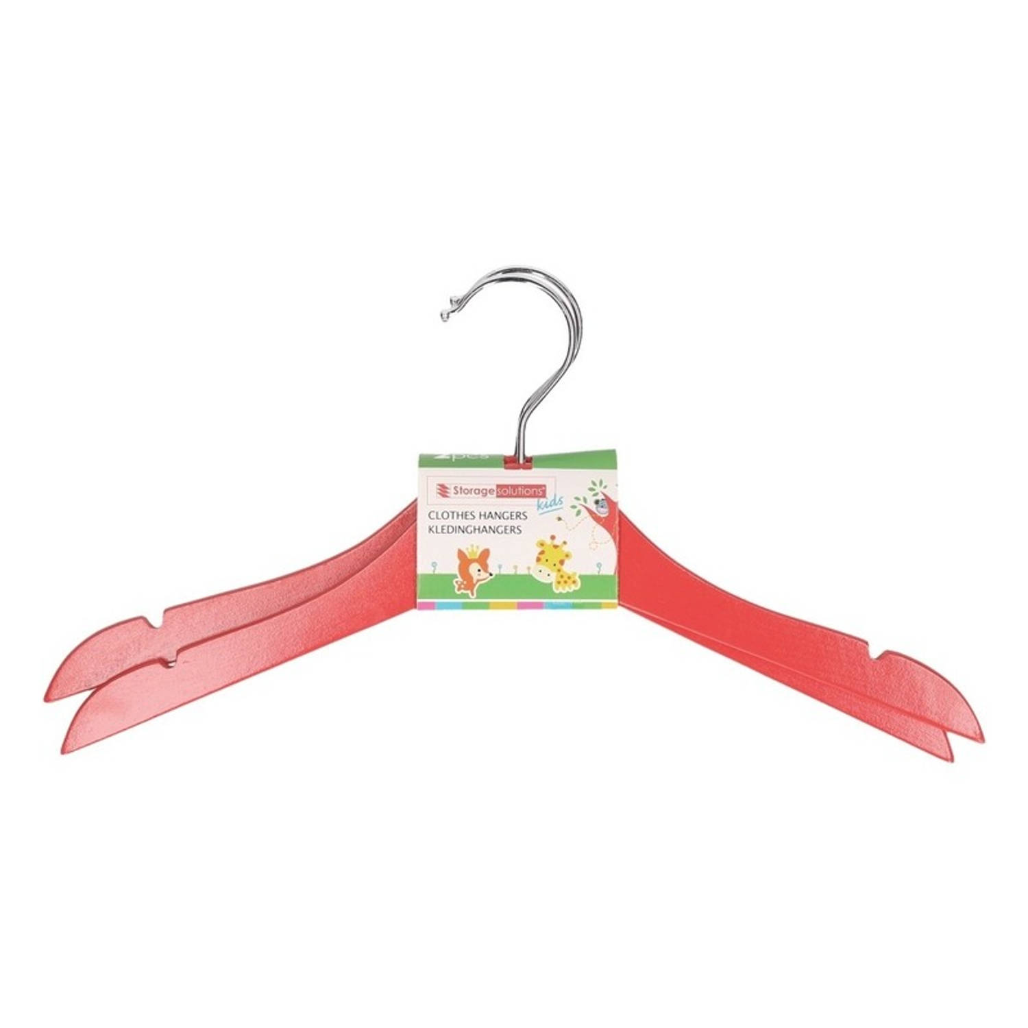 Gekleurde Kledinghangers Voor Kinderen 2 Stuks Hout - Klerenhangers - Rood