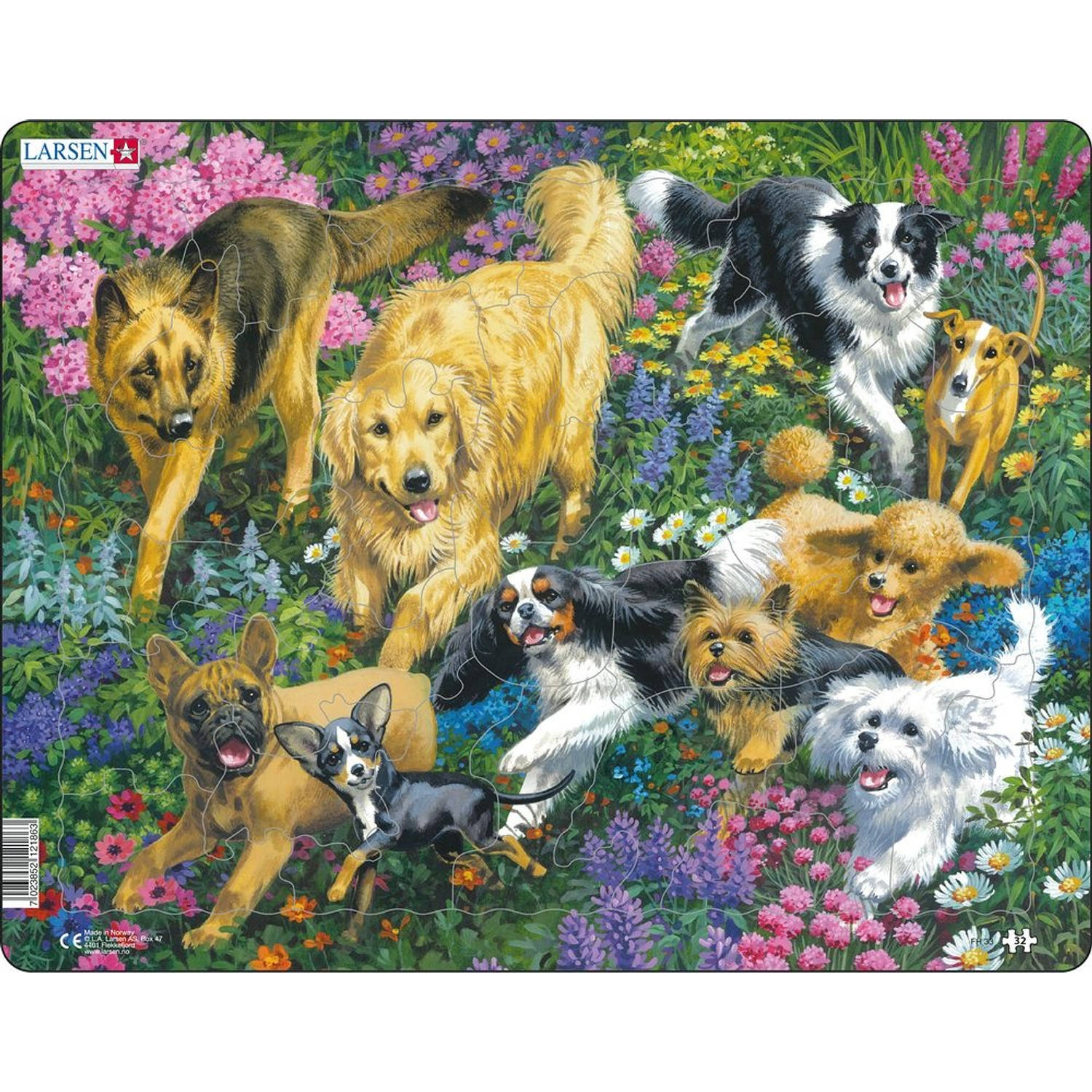 Larsen Legpuzzel Maxi Honden 32 Stukjes