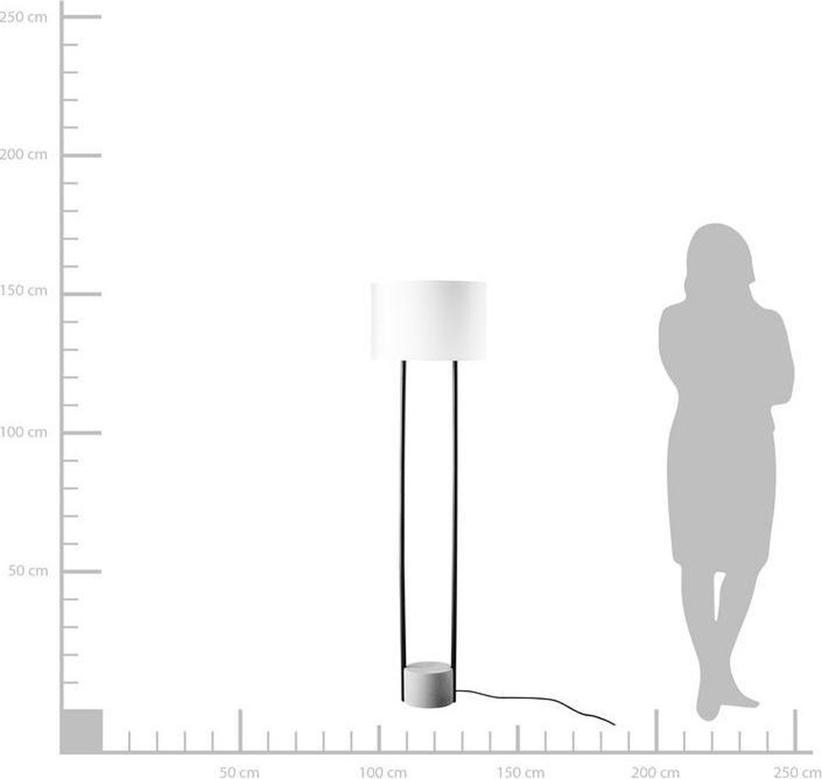 Beliani Remus Staande Lamp Metaal 41 X 41 Cm - Wit