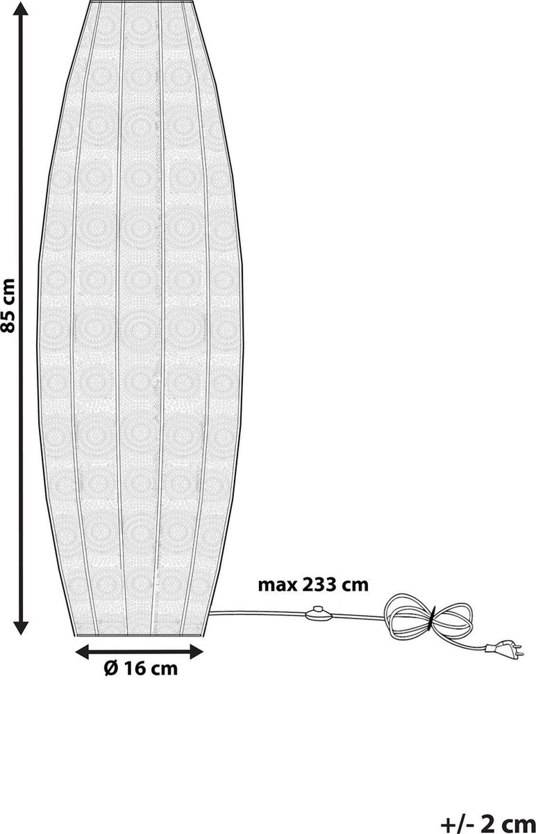 Beliani Maringa Staande Lamp Metaal 16 X 16 Cm - Silver
