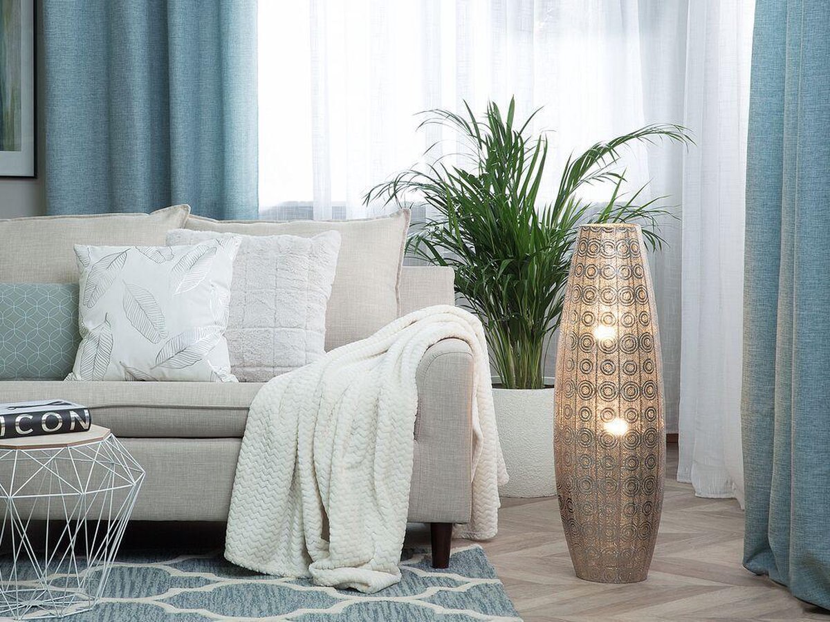 Beliani Maringa Staande Lamp Metaal 16 X 16 Cm - Silver