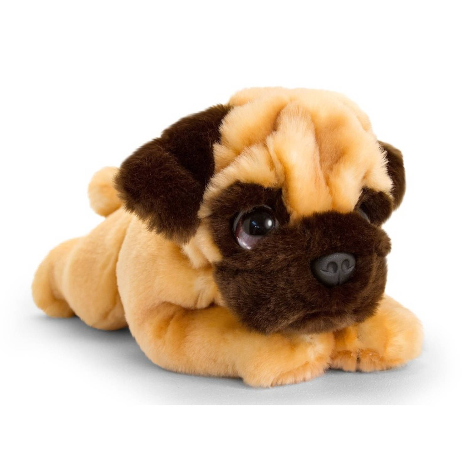 Keel Toys Pluche Mopshond Honden Knuffel 25 Cm - Honden Knuffeldieren - Speelgoed Voor Kind - Bruin