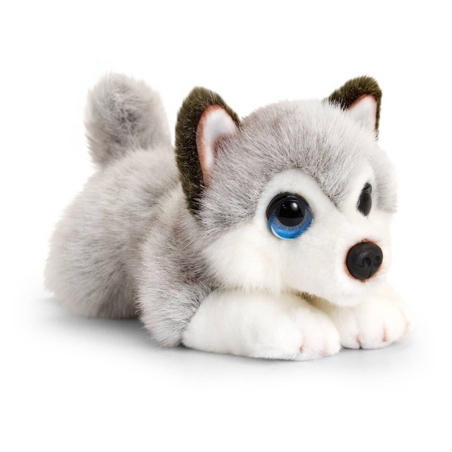 Keel Toys Pluche Husky/wit Honden Knuffel 25 Cm - Honden Knuffeldieren - Speelgoed Voor Kind - Grijs