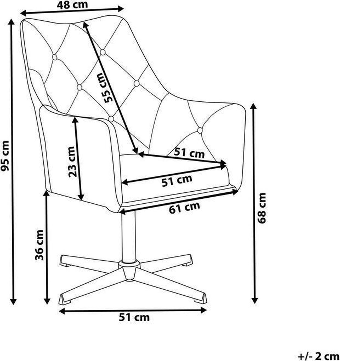 Beliani Vaksala Fauteuil Fluweel 73 X 61 Cm - Groen