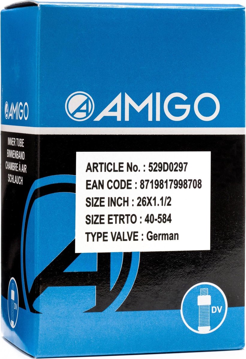 Amigo Binnenband 26 X 1 1/2 (40-584) Dv 45 Mm - Zwart