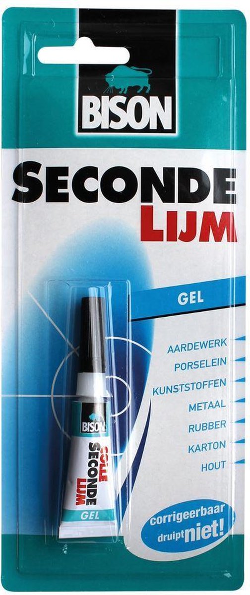 Bison Secondelijm Gel 3gr Tube Blisterkaart